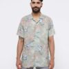 Camisa en chalis gris aves