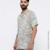 Camisa en chalis gris aves