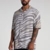 Camisa manga corta oversize gris print