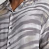 Camisa manga corta oversize gris print