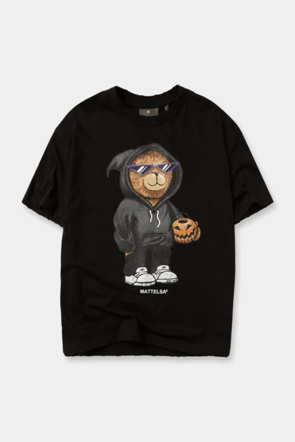 Camiseta Oversize negro ilustración oso