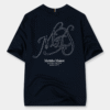 92541-1 Camiseta oversize azul texto bordado