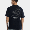 92541-5 Camiseta oversize azul texto bordado