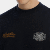 92541-7 Camiseta oversize azul texto bordado