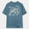 91489-2 Camiseta oversize azul ilustración bordados
