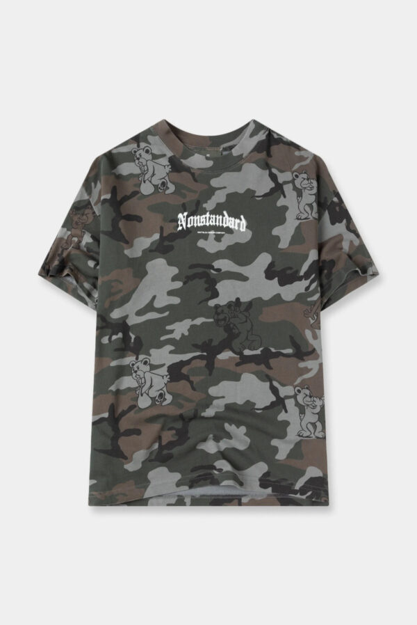 87520-1 Camiseta overzise verde camuflaje