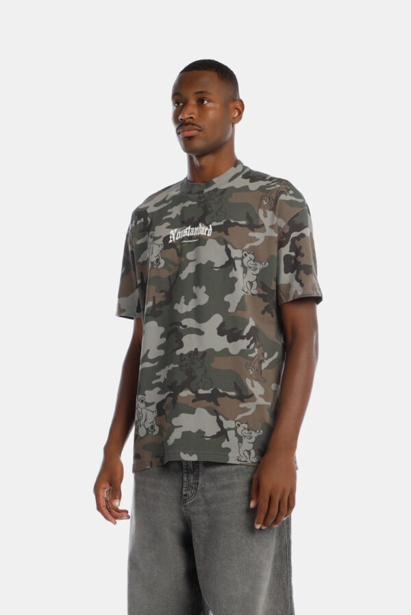 87520-4 Camiseta overzise verde camuflaje