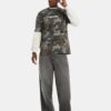 87520-6 Camiseta overzise verde camuflaje