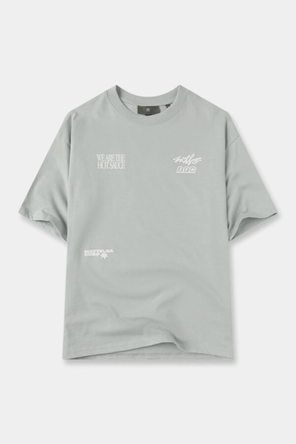 Camiseta overzise celeste texto