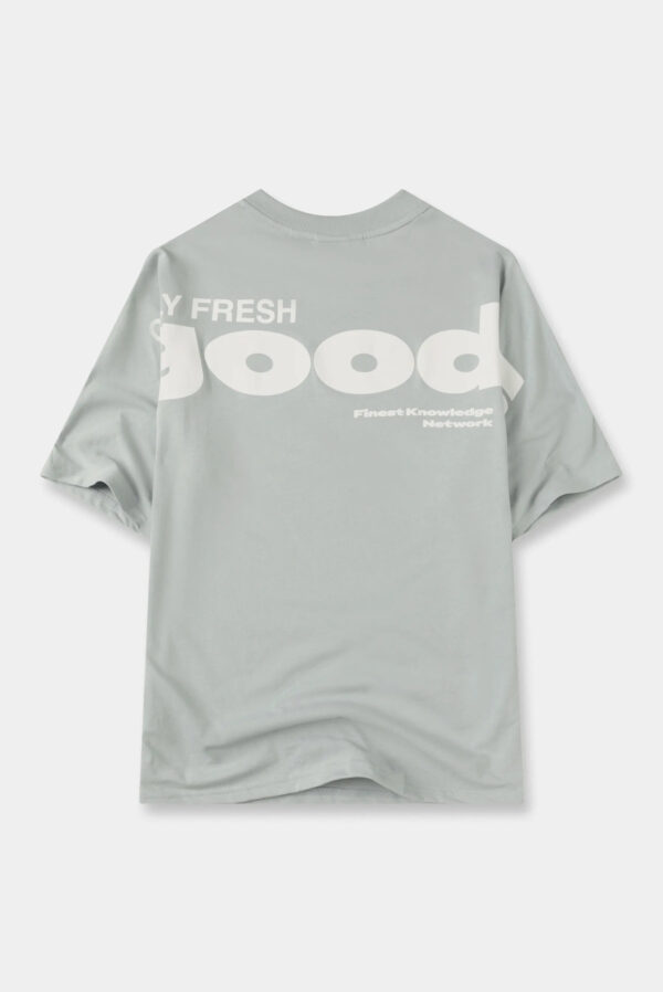 Camiseta overzise celeste texto