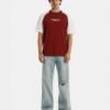 Camiseta oversize beisbolera texto